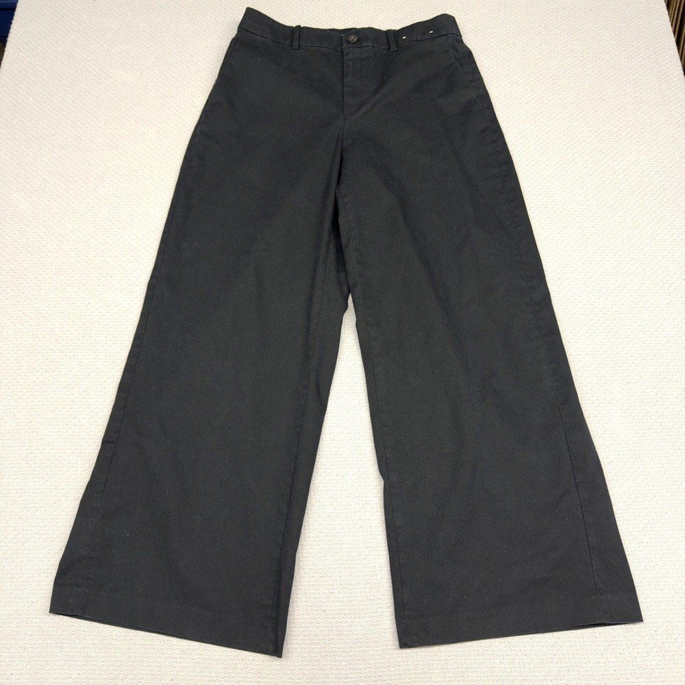 Uniqlo Pants Womens Large Black Twill Wide Leg Baggy Chino Y2k Stretch Casual